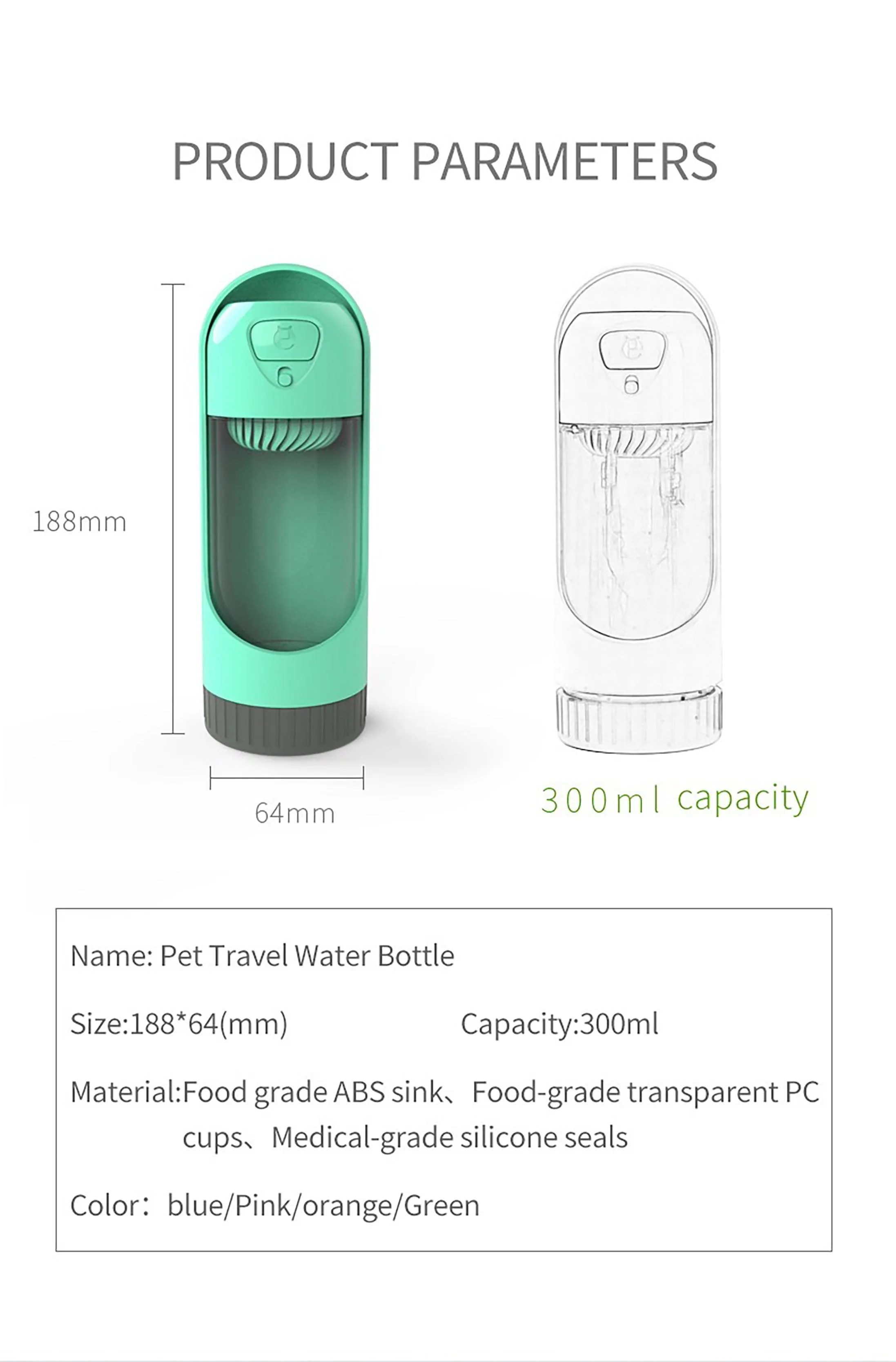 Portable Water Bottle for Pets