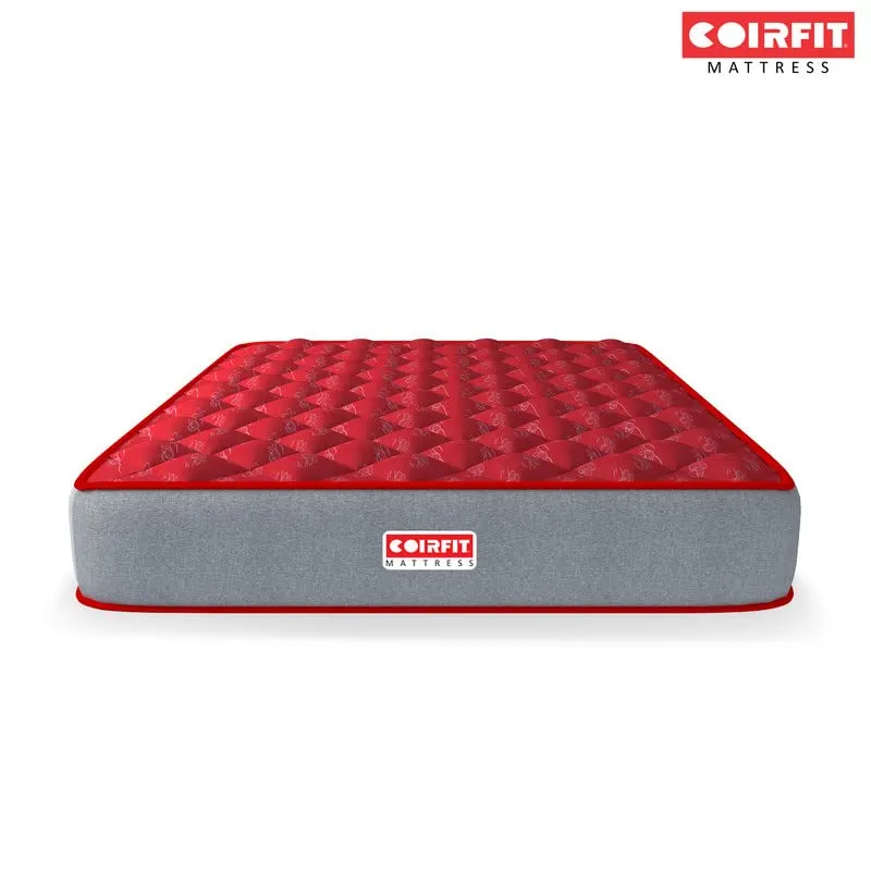 SLEEPSPA by COIRFIT Euphoria Normal Top 10' Inch Queen Size Bonell Spring Mattress with 6 Year Warranty | Orthopedic Pro - Doctor Recommended | PU Foam for Better Support & Comfort (72X70X10, RED)