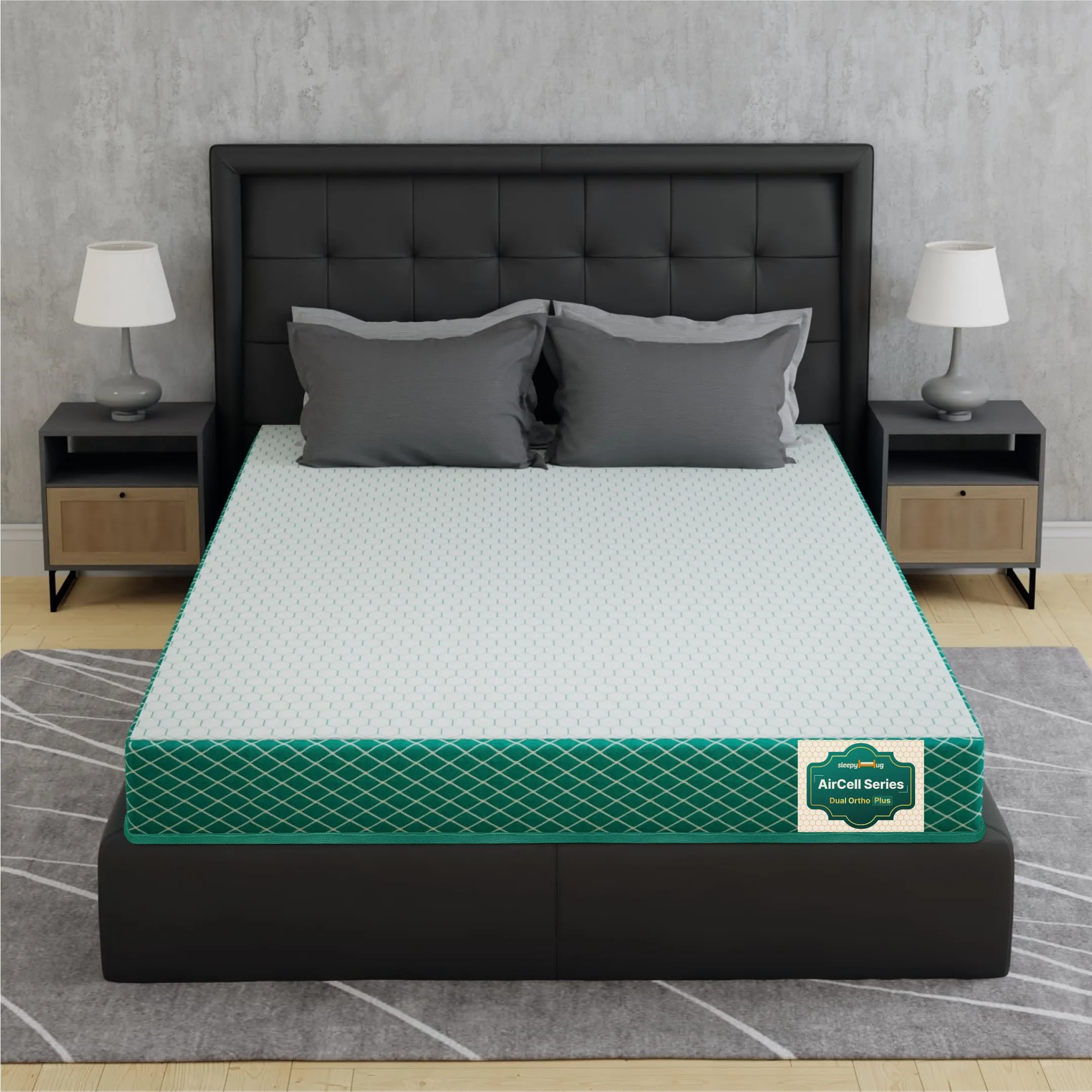 SleepyHug AirCell Ortho Dual Comfort Plus Orthopedic Mattress with Reversible Hard & Soft Foam 4 inch Mattress AirCell Tech, Ideal for Single Bed, Back Pain Relief, Tape-Edge Cover, (72x36x4)