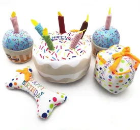 Squeaky Dog Toy - Birthday Cake