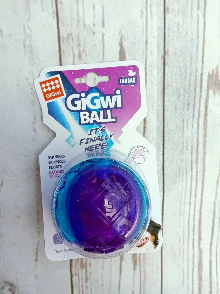 Transparant Blue Purple Ball With Squeaker Dog Toy