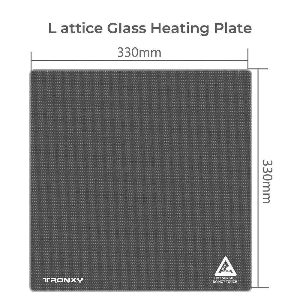 Tronxy Lattice Glass Heated Bed Plate for 3D Printers 5 Sizes