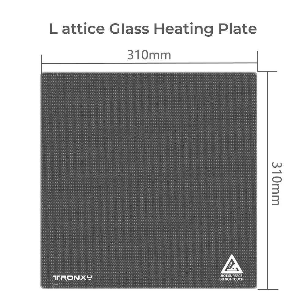 Tronxy Lattice Glass Heated Bed Plate for 3D Printers 5 Sizes