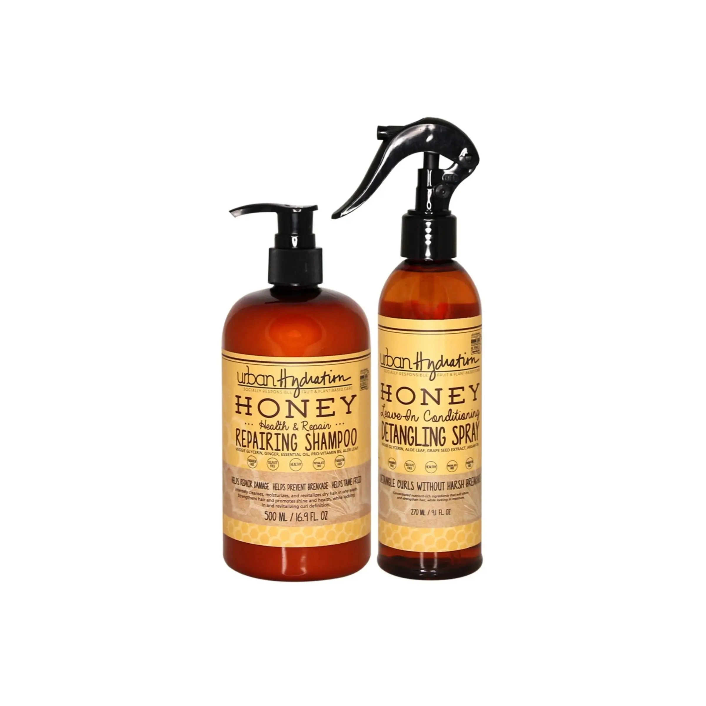 Urban Hydration Honey Health & Repair Shampoo & Detangling Spray 2pc Set
