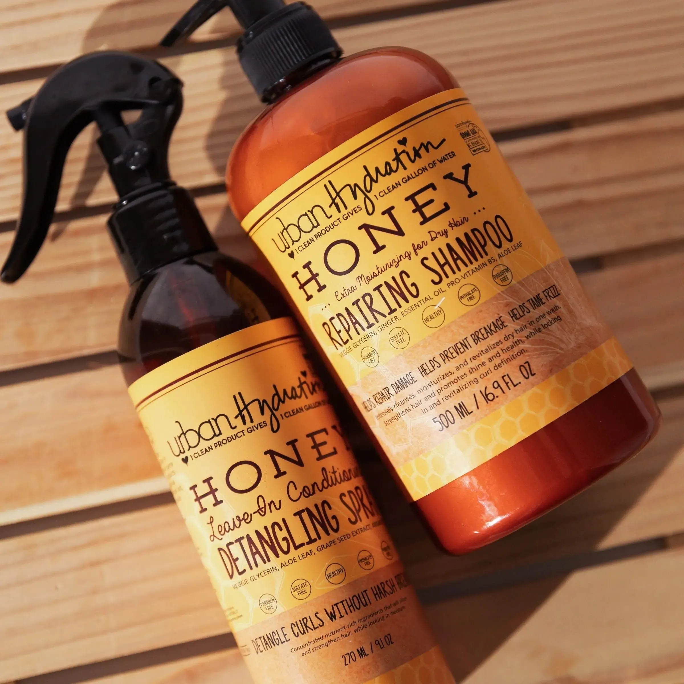 Urban Hydration Honey Health & Repair Shampoo & Detangling Spray 2pc Set