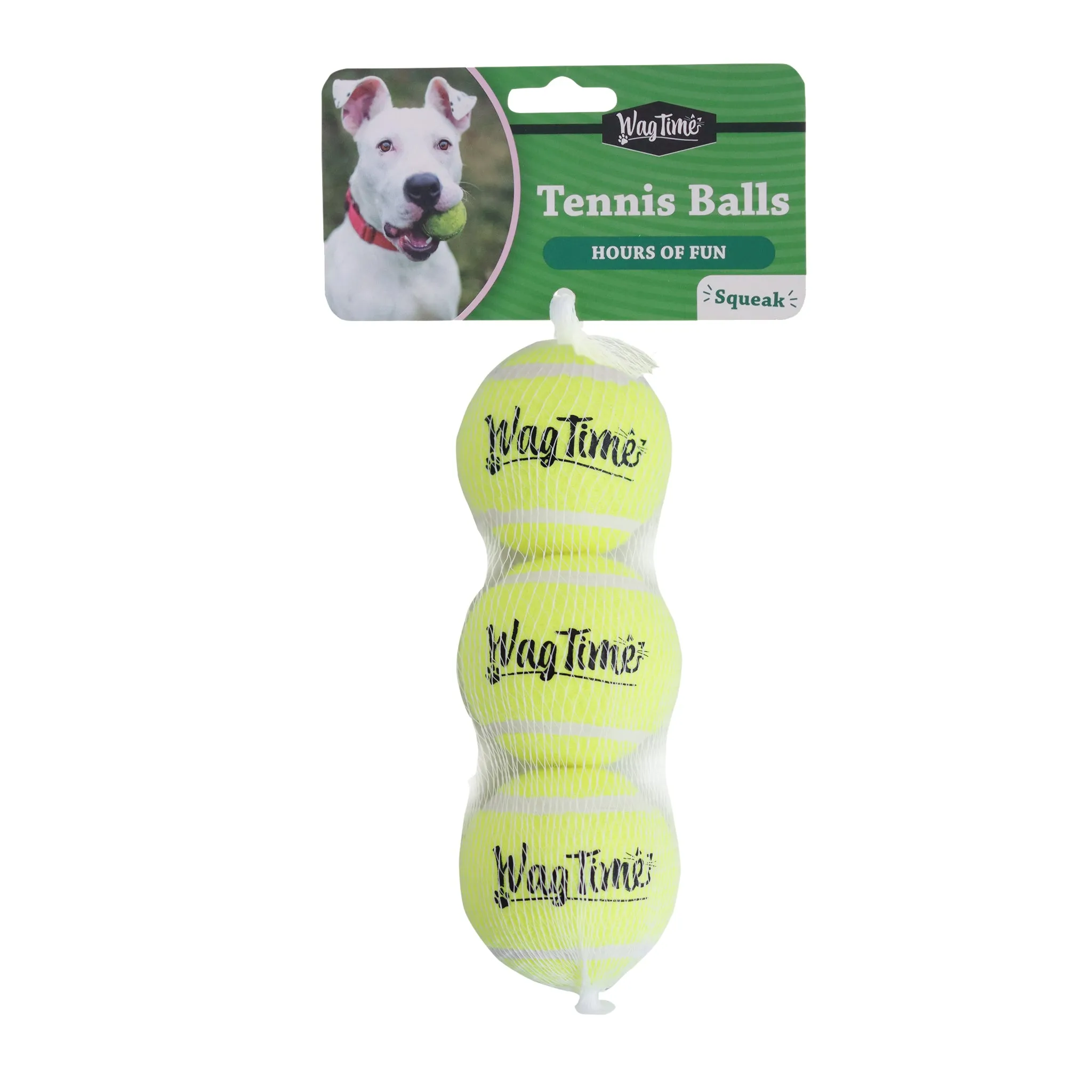 WagTime - Squeak Tennis Balls (3pk)